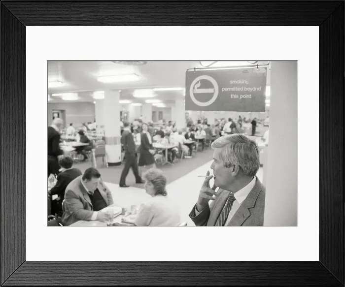 Framed Print : Man Smoking In Smoking Section at Pentagon Framed Print : Man Smoking In Smoking Section at Pentagon