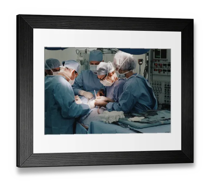 Framed Print : Michael E. DeBakey Performing Heart Surgery