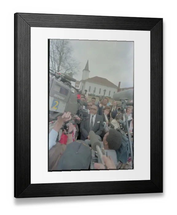 Framed Print : Reverend Hosea Williams Speaking to Press After Integrating Church Services