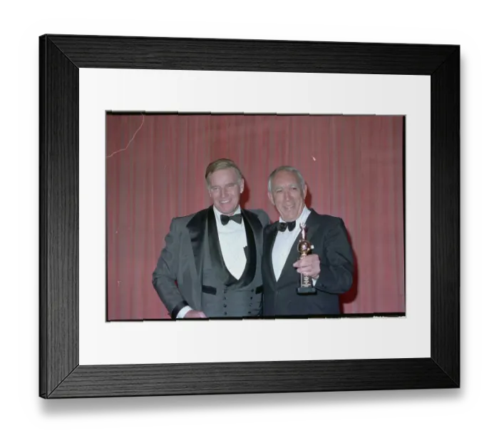 Framed Print : Actors Anthony Quinn and Charlton Heston at Golden Globe Awards Framed Print : Actors Anthony Quinn and Charlton Heston at Golden Globe Awards
