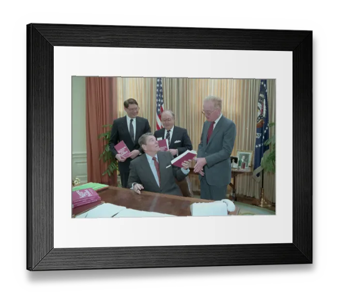 Framed Print : Ronald Reagan Meeting with Political Leaders Framed Print : Ronald Reagan Meeting with Political Leaders