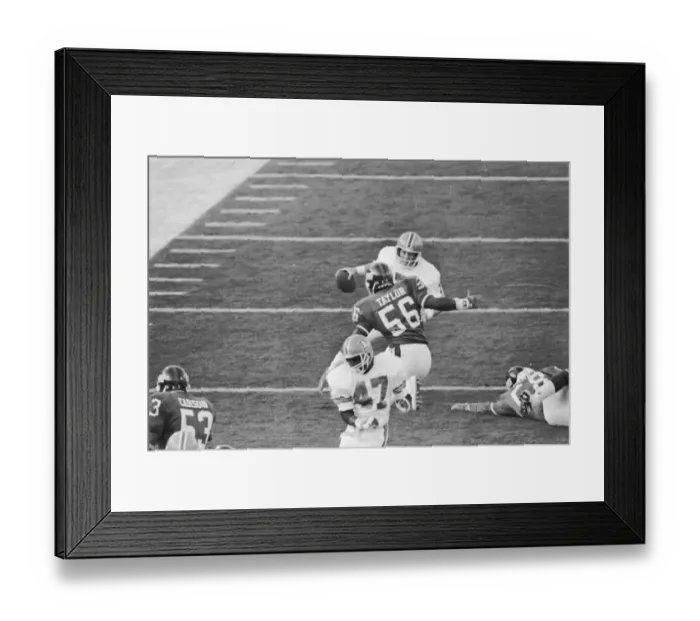 Framed Print : John Elway Being Tackled by Lawrence Taylor Framed Print : John Elway Being Tackled by Lawrence Taylor