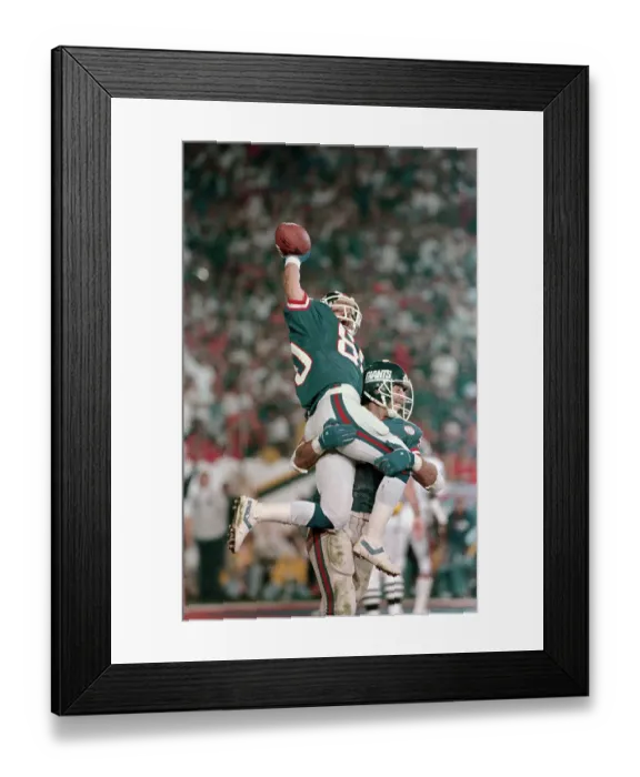 Framed Print : Mark Bavaro Lifting Phil McConkey Framed Print : Mark Bavaro Lifting Phil McConkey