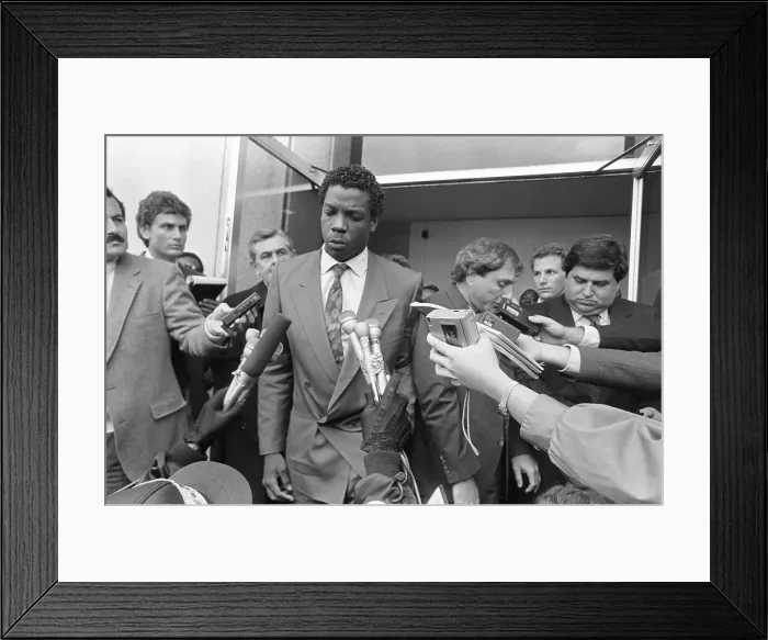 Framed Print : Dwight Gooden Conversing with the Media Framed Print : Dwight Gooden Conversing with the Media