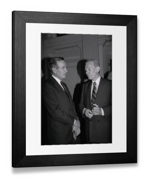 Framed Print : George Bush and David Brinkley Framed Print : George Bush and David Brinkley