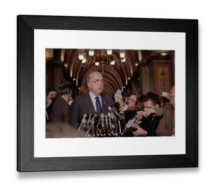 Framed Print : Jesse Helms Addressing the Press