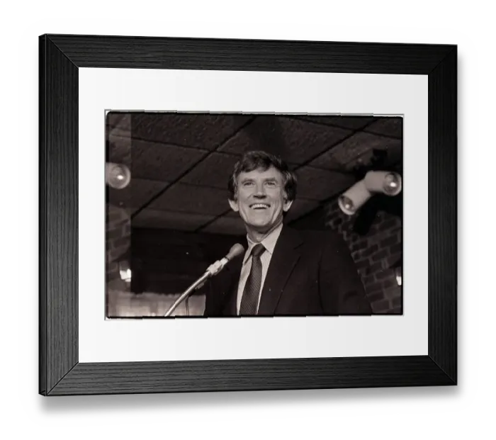 Framed Print : Gary Hart Campaigning in New Hampshire