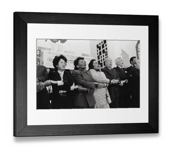 Framed Print : Coretta Scott King, George Schultz Singin