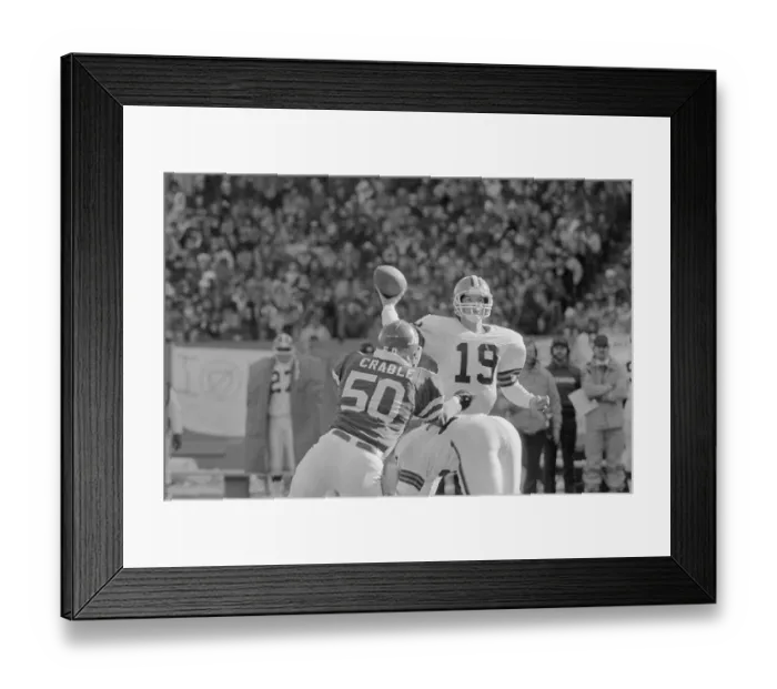 Framed Print : Bernie Kosar with Bob Crable During Football Game Framed Print : Bernie Kosar with Bob Crable During Football Game