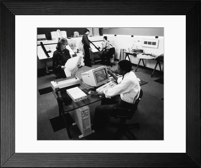 Framed Print : IBM Personal System 2 Computer in Office Framed Print : IBM Personal System 2 Computer in Office