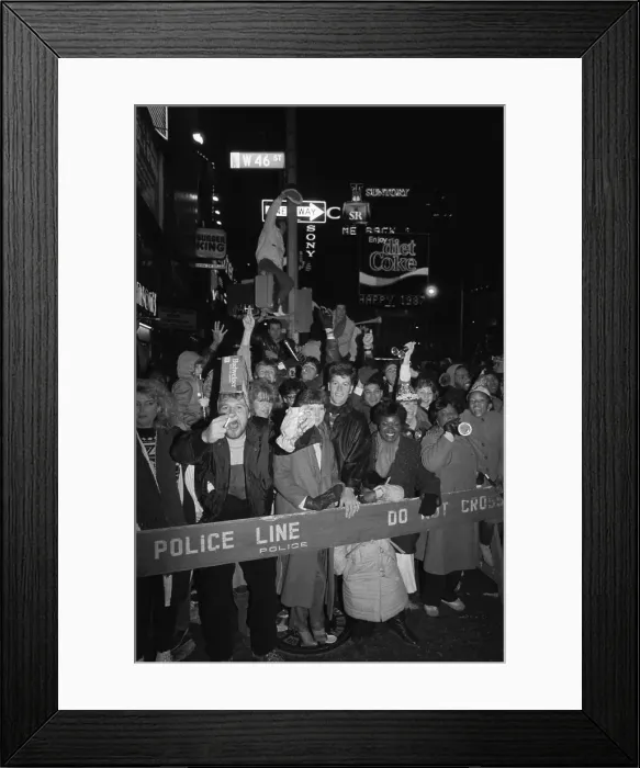 Framed Print : New Yorkers Cheering at New Year's Celebration Framed Print : New Yorkers Cheering at New Year's Celebration