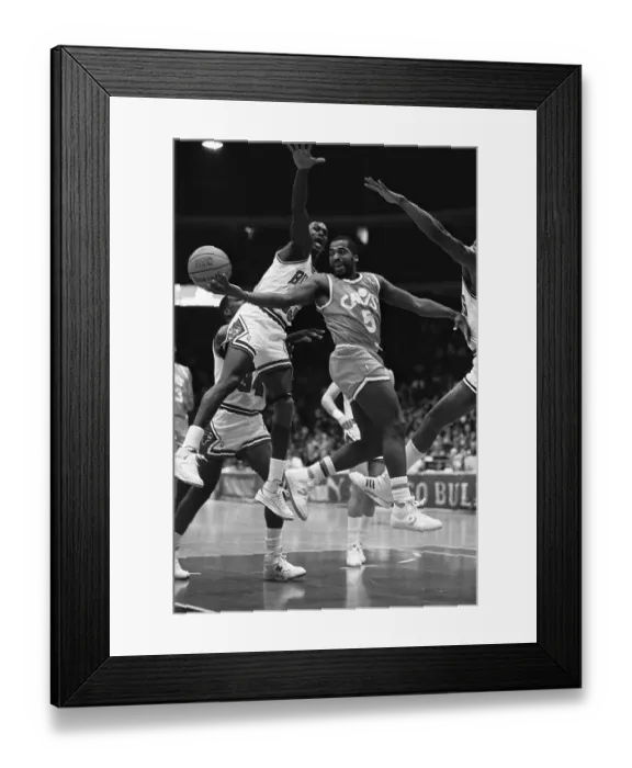 Framed Print : Michael Jordan Trying to Block John Bagley Framed Print : Michael Jordan Trying to Block John Bagley