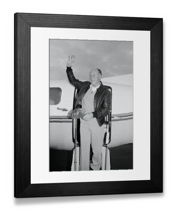 Framed Print : Chuck Yeager Waving From Plane Framed Print : Chuck Yeager Waving From Plane