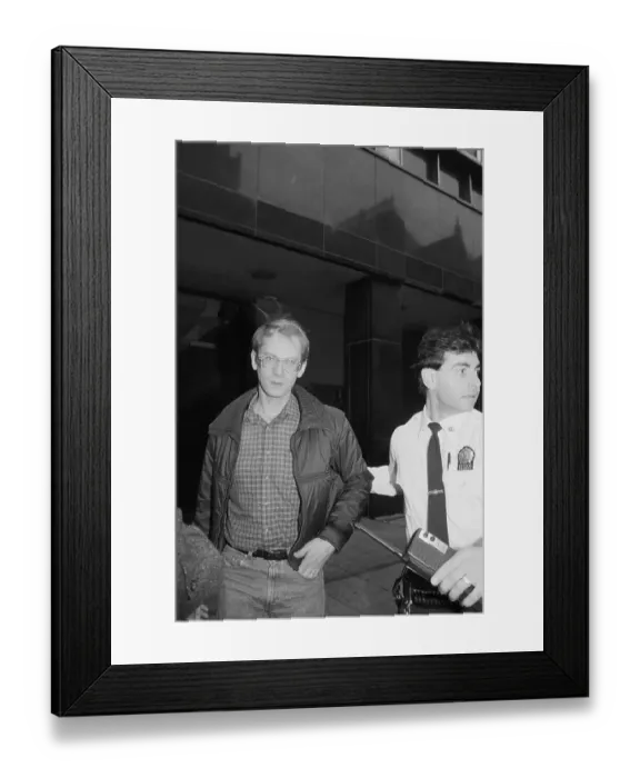 Framed Print : Bernhard Goetz Is Guided Out Of Court Framed Print : Bernhard Goetz Is Guided Out Of Court