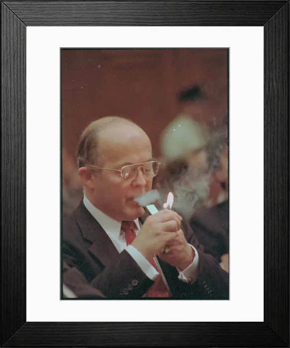 Framed Print : Colonel Oliver North at Hearing