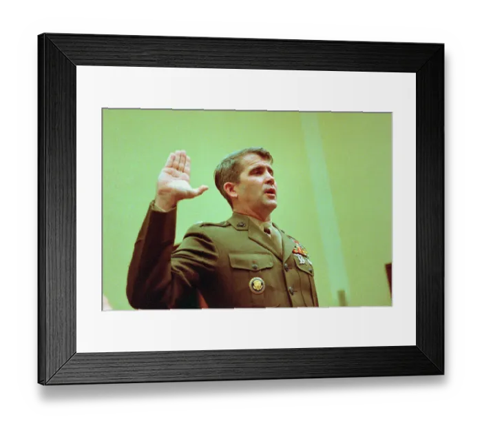 Framed Print : Oliver North Taking Oath Framed Print : Oliver North Taking Oath
