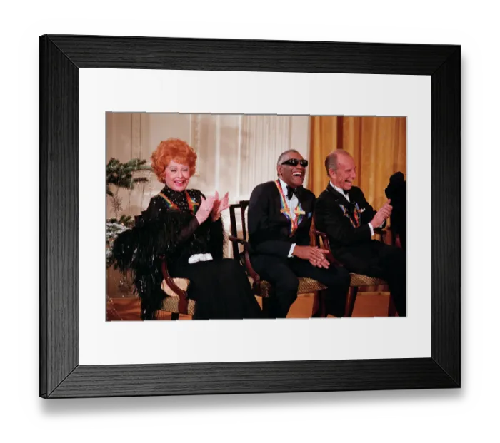 Framed Print : Lucille Ball and Ray Charles Laughing Framed Print : Lucille Ball and Ray Charles Laughing