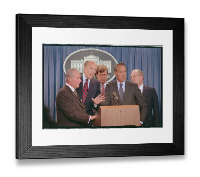 Framed Print : Congressional Leaders Talking to Reporters Framed Print : Congressional Leaders Talking to Reporters