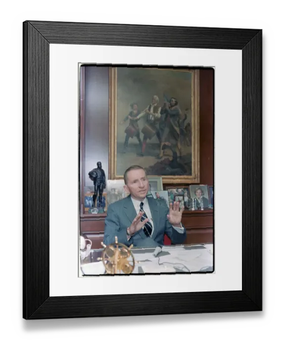 Framed Print : Ross Perot Seated at Desk Framed Print : Ross Perot Seated at Desk