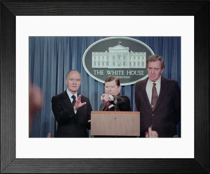 Framed Print : Iran-Contra Review Panel Press Conference Framed Print : Iran-Contra Review Panel Press Conference