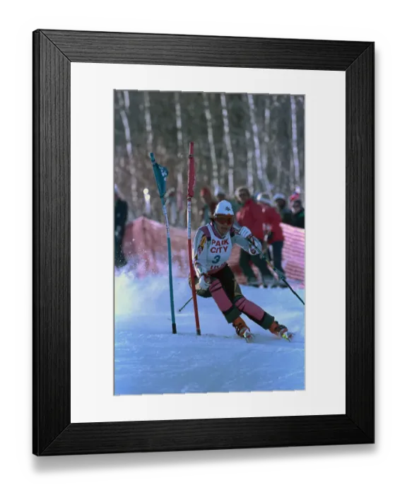 Framed Print : Swiss Skier Corinne Schmidhauser in action Framed Print : Swiss Skier Corinne Schmidhauser in action