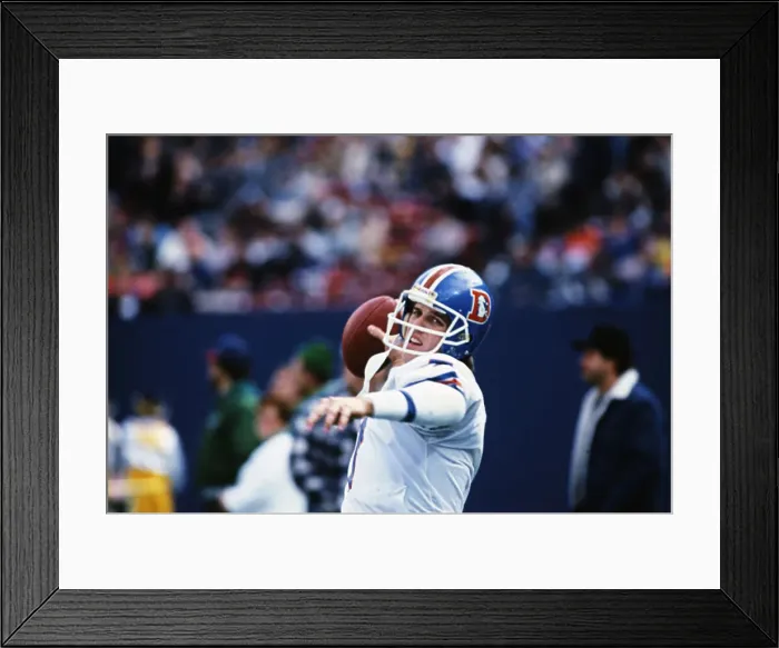 Framed Print : John Elway Preparing for Football Action Framed Print : John Elway Preparing for Football Action