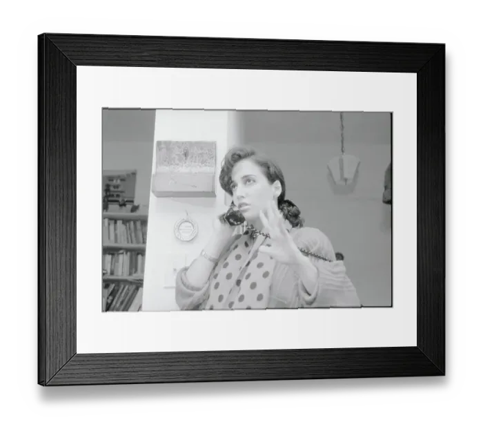 Framed Print : Annette Lopez-Munoz Talking on Telephone