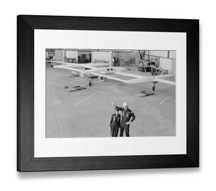 Framed Print : Voyager Airplane Test Pilots Acknowledging the Press Framed Print : Voyager Airplane Test Pilots Acknowledging the Press