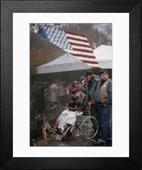 Framed Print : Veterans Paying Respects at Vietnam Memorial Framed Print : Veterans Paying Respects at Vietnam Memorial