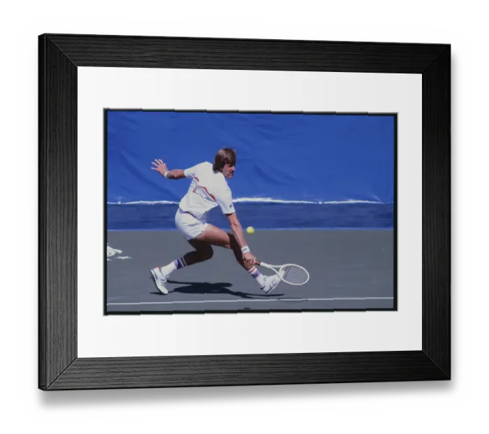 Framed Print : Tennis Player Kevin Curren in Court Action Framed Print : Tennis Player Kevin Curren in Court Action