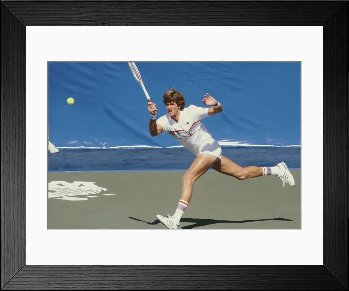 Framed Print : Tennis Player Kevin Curren in Court Action Framed Print : Tennis Player Kevin Curren in Court Action
