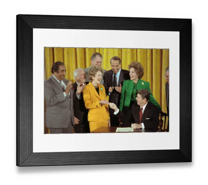 Framed Print : Mr. and Mrs. Ronald Reagan with Political Leaders Framed Print : Mr. and Mrs. Ronald Reagan with Political Leaders