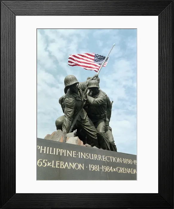 Framed Print : American Soldiers Placing American Flag to Honor Marines Framed Print : American Soldiers Placing American Flag to Honor Marines
