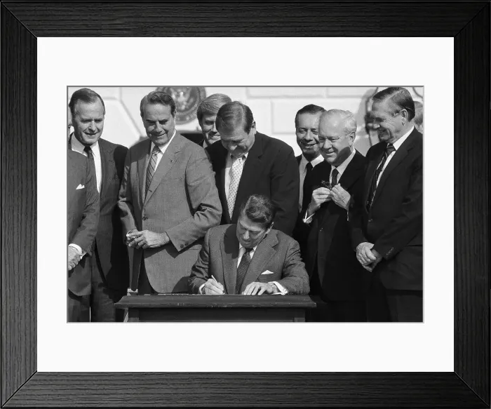Framed Print : Reagan Signs 1986 Tax Reform Bill Framed Print : Reagan Signs 1986 Tax Reform Bill