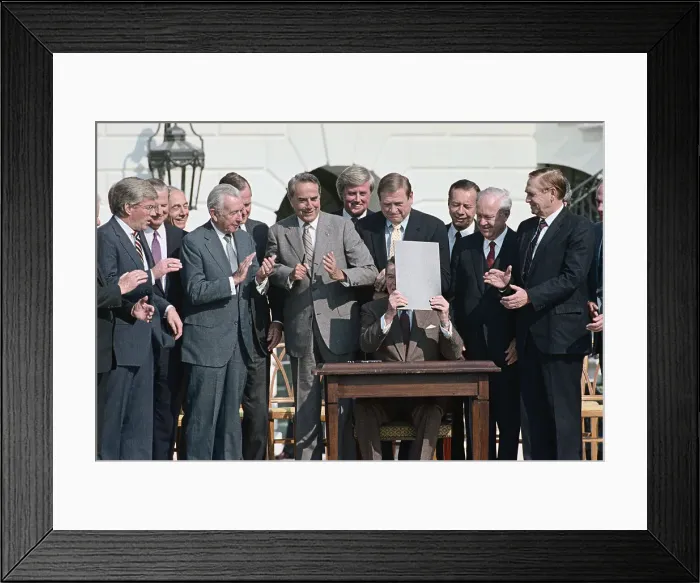 Framed Print : Reagan Signing Bill Framed Print : Reagan Signing Bill