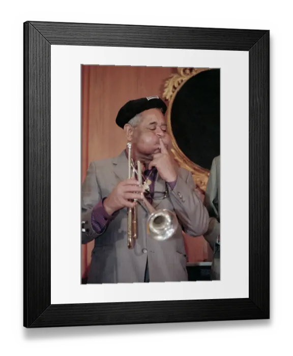 Framed Print : Dizzy Gillespie Puffs Out Cheeks Framed Print : Dizzy Gillespie Puffs Out Cheeks