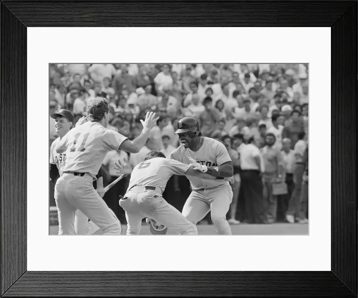 Framed Print : Teammates Congratulating Dave Henderson Framed Print : Teammates Congratulating Dave Henderson