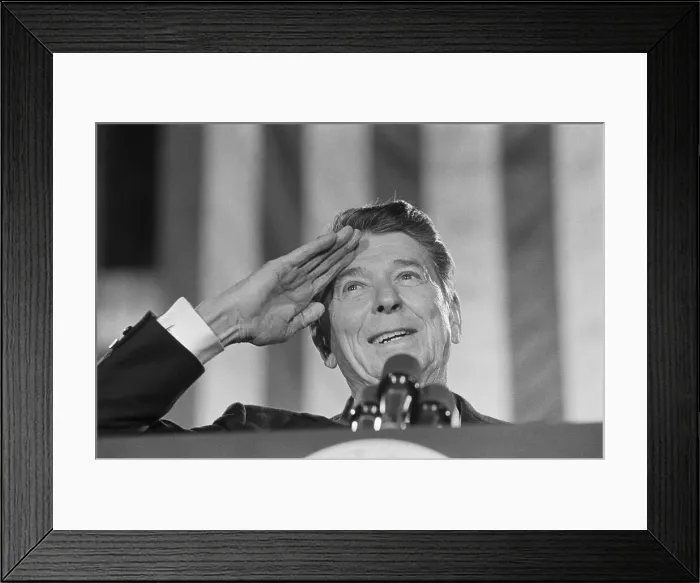 Framed Print : President Reagan Saluting Framed Print : President Reagan Saluting
