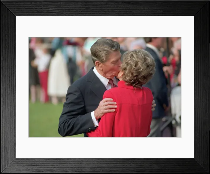 Framed Print : Mr. and Mrs. Ronald Reagan Kissing Framed Print : Mr. and Mrs. Ronald Reagan Kissing