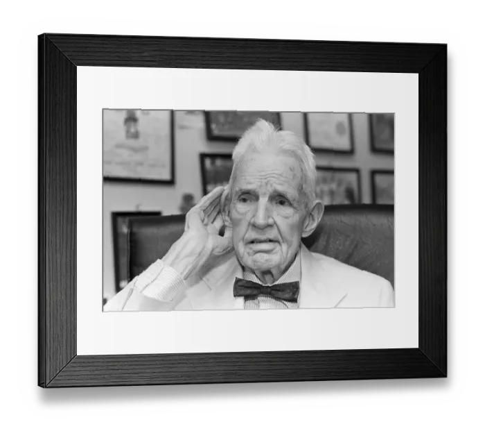 Framed Print : George Griffin Strains To Hear Reporters