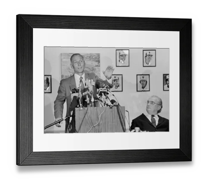 Framed Print : Cal Ripken Sr. Speaking at News Conference Framed Print : Cal Ripken Sr. Speaking at News Conference
