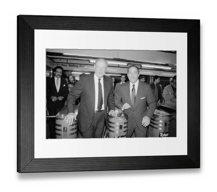 Framed Print : Koch And Cuomo Pass Through Turnstiles Framed Print : Koch And Cuomo Pass Through Turnstiles