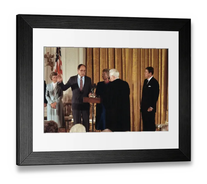 Framed Print : Supreme Court Chief Justice Rehnquist Sworn Into Office Framed Print : Supreme Court Chief Justice Rehnquist Sworn Into Office