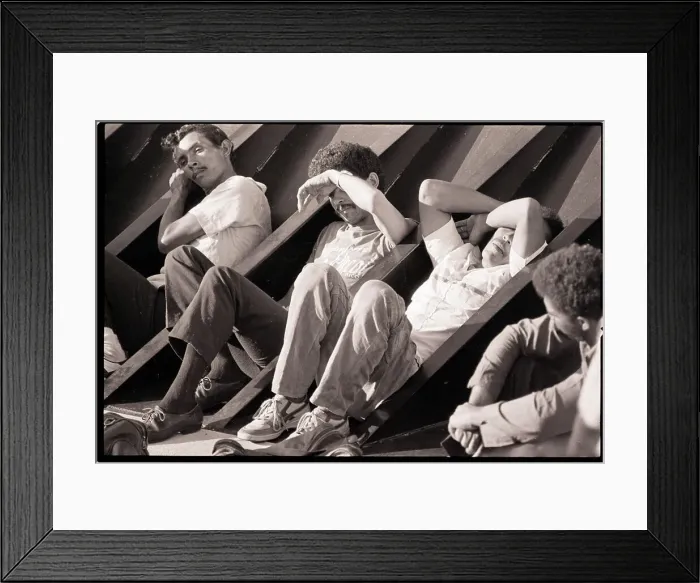 Framed Print : Dominican Refugees Rest on Ship Deck Framed Print : Dominican Refugees Rest on Ship Deck