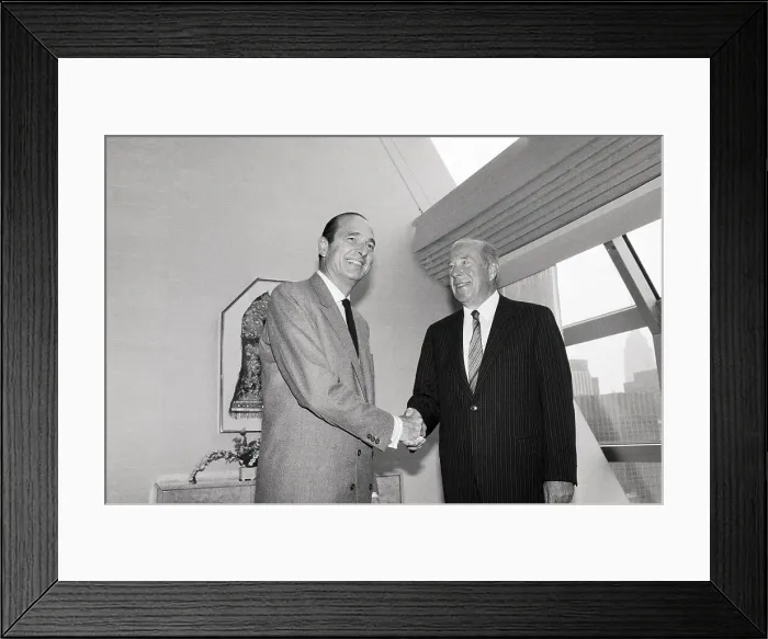 Framed Print : Jacques Chirac Greets George Shultz Framed Print : Jacques Chirac Greets George Shultz