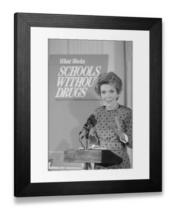 Framed Print : Nancy Reagan Speaking Against Drugs Framed Print : Nancy Reagan Speaking Against Drugs