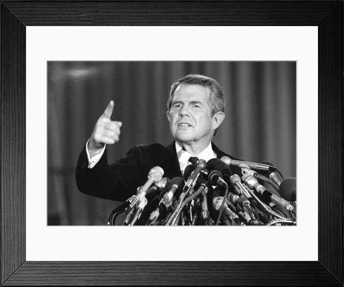 Framed Print : Pat Robertson Talks To Supporters Framed Print : Pat Robertson Talks To Supporters
