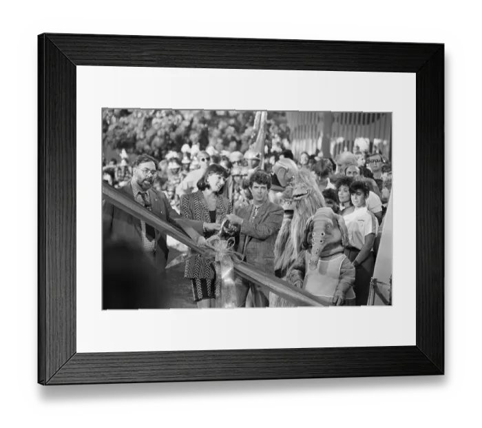 Framed Print : Francis Coppola, Anjelica Huston and George Lucas Cutting Ribbon Framed Print : Francis Coppola, Anjelica Huston and George Lucas Cutting Ribbon