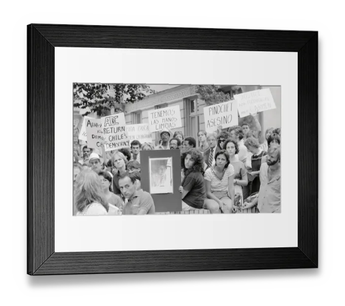 Framed Print : Anti Pinochet Demonstrators Protesting Framed Print : Anti Pinochet Demonstrators Protesting