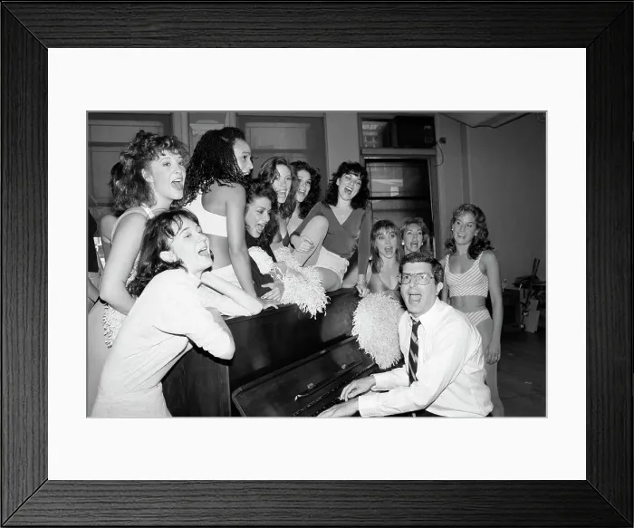Framed Print : Marvin Hamlisch Singing with Actresses Framed Print : Marvin Hamlisch Singing with Actresses